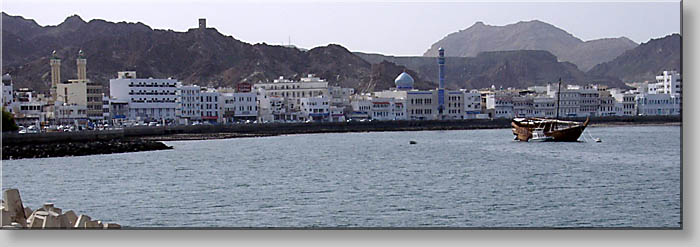 a Dhow anchoring at the bay of Mutrah a Dhow anchoring at the bay of Mutrah
