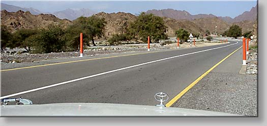 poles- indicator for waterdepth in case of flooded road