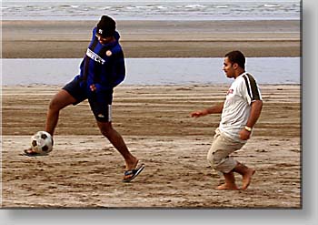soccer duel at Al-Sawadi beach