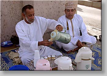 serving a cup of coffee at Mutrah