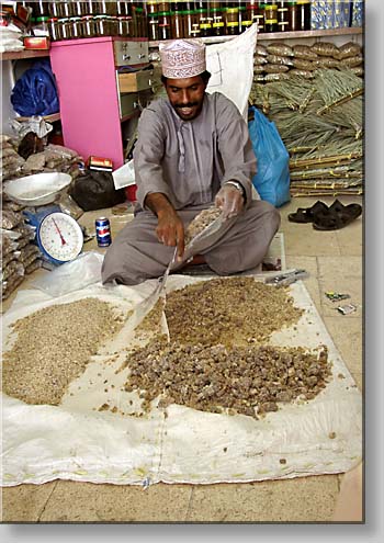 Francincense retailer at Mutrah souq