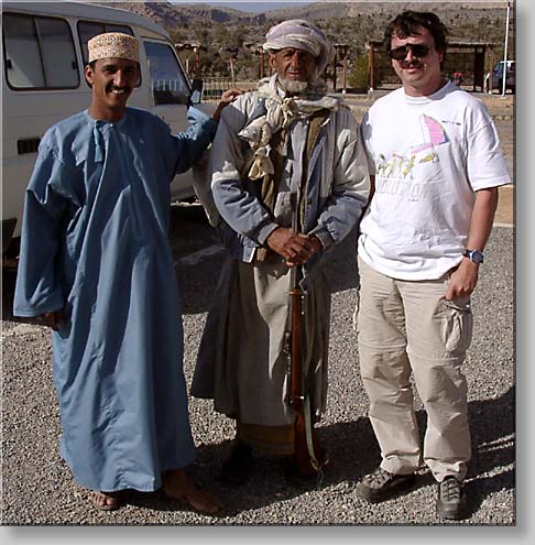 with Ya'qoub and an armed gentleman at Jabal Shams